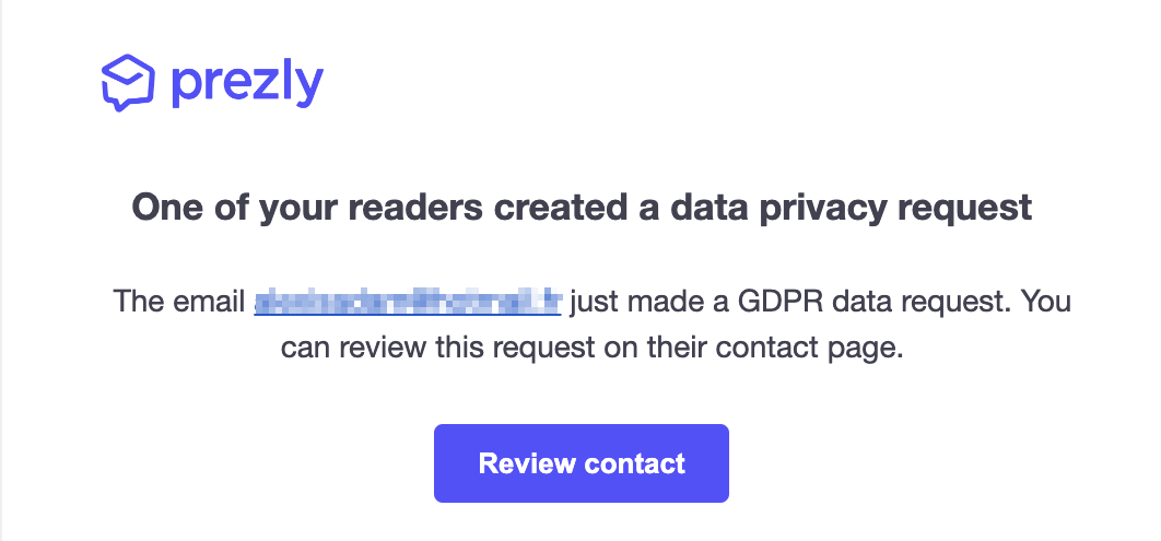I received a data request email from an address that isn't in my contacts. What should I do?